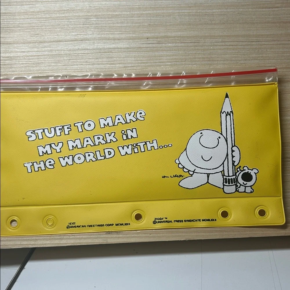 American Greetings Yellow Pencil Case